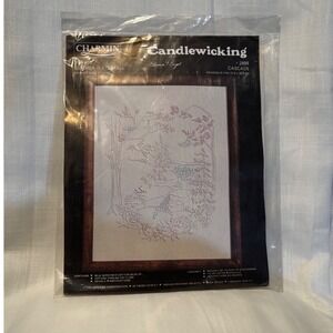 New Charmin Candlewicking Kit 11x14 White Summer Waterfall Vintage Needlecraft